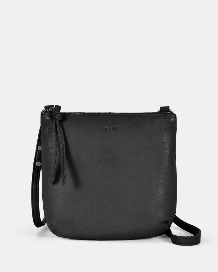 Meadow Soft Leather Pouch Crossbody - Black