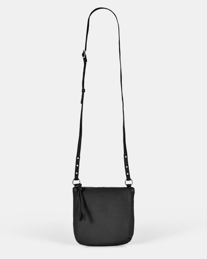 Meadow Soft Leather Pouch Crossbody - Black
