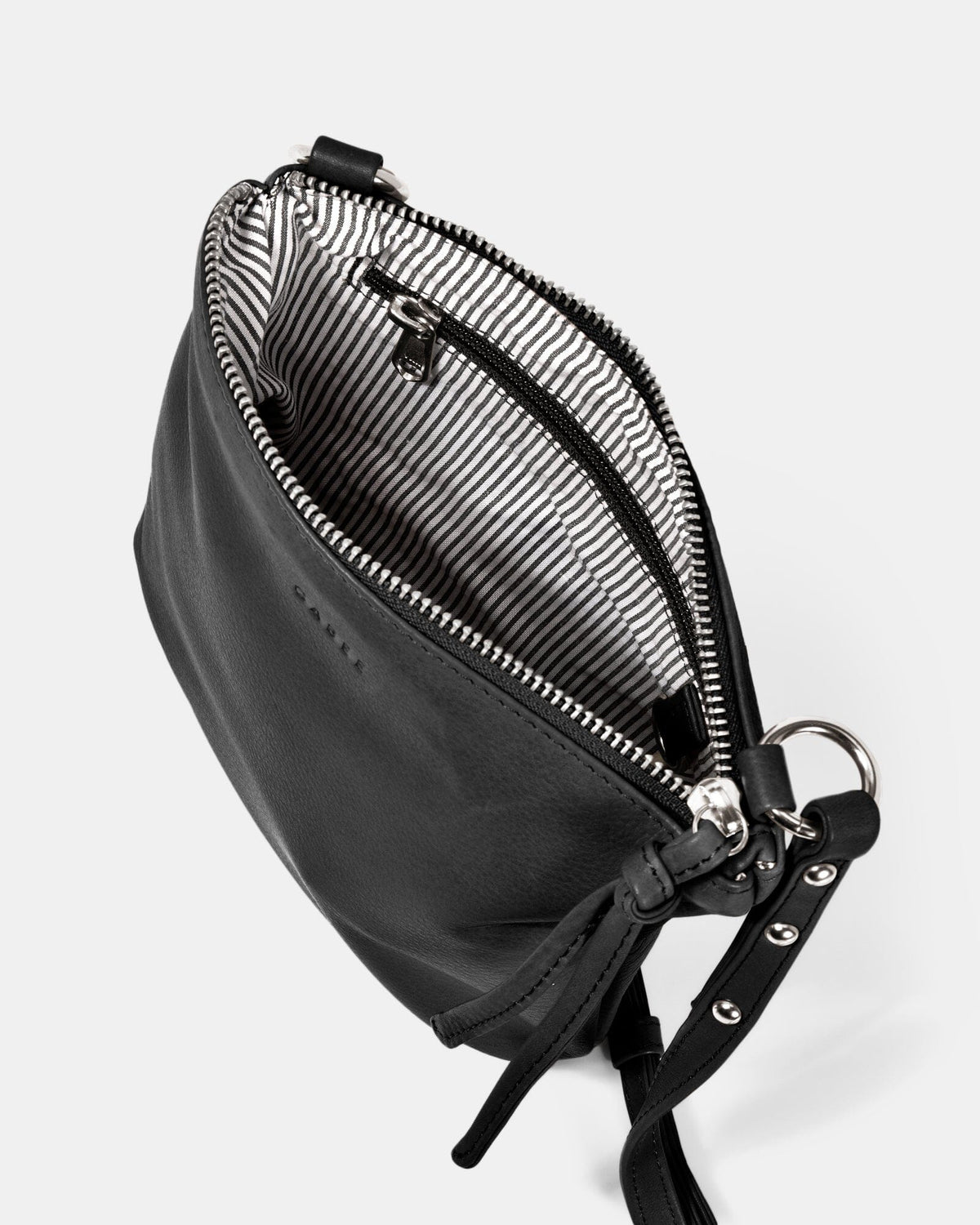 Meadow Soft Leather Pouch Crossbody - Black