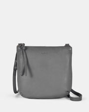 Meadow Soft Leather Pouch Crossbody - Grey