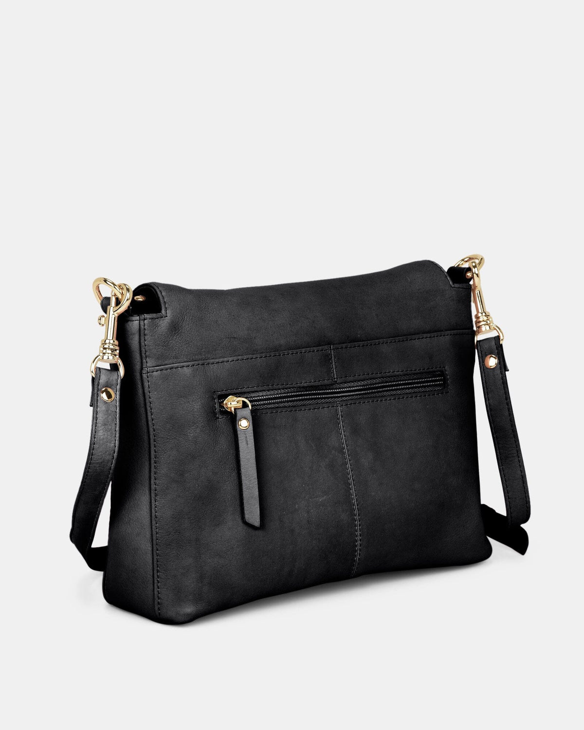 Meranda Soft Leather Crossbody Bag - Black