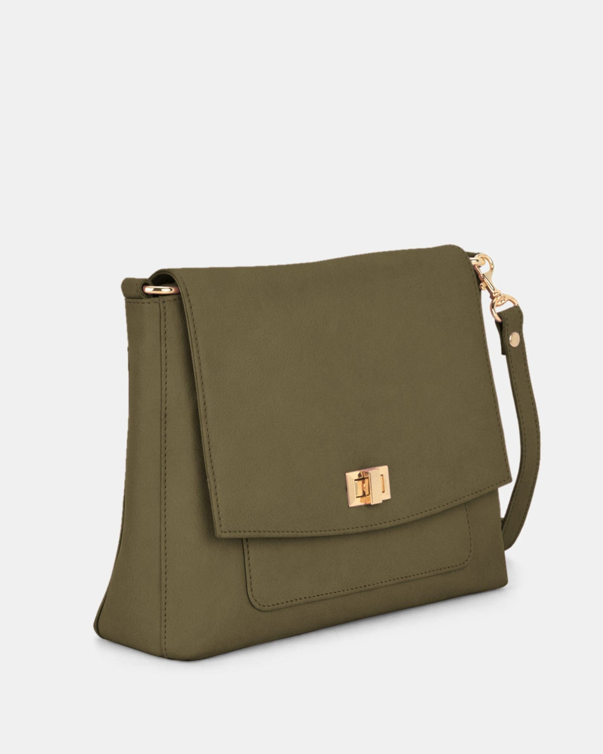 Meranda Soft Leather Crossbody Bag - Olive