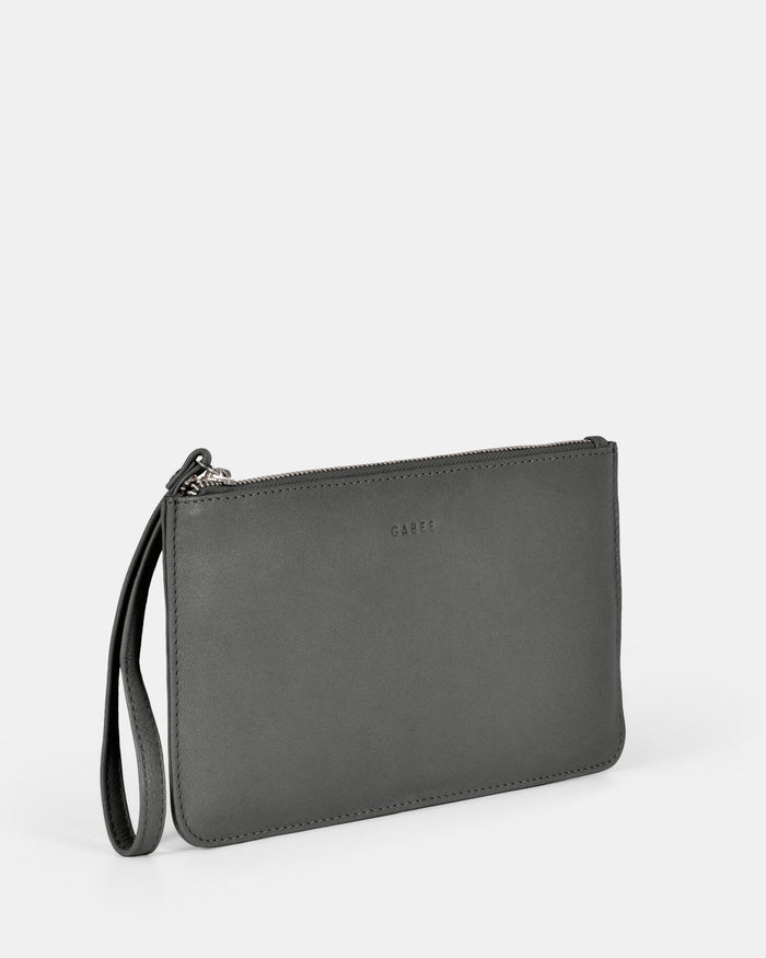 Mercer Soft Leather Pouch - Grey