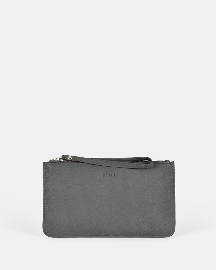 Mercer Soft Leather Pouch - Grey