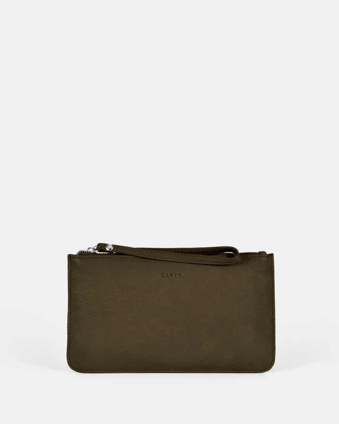 Mercer Soft Leather Pouch - Olive