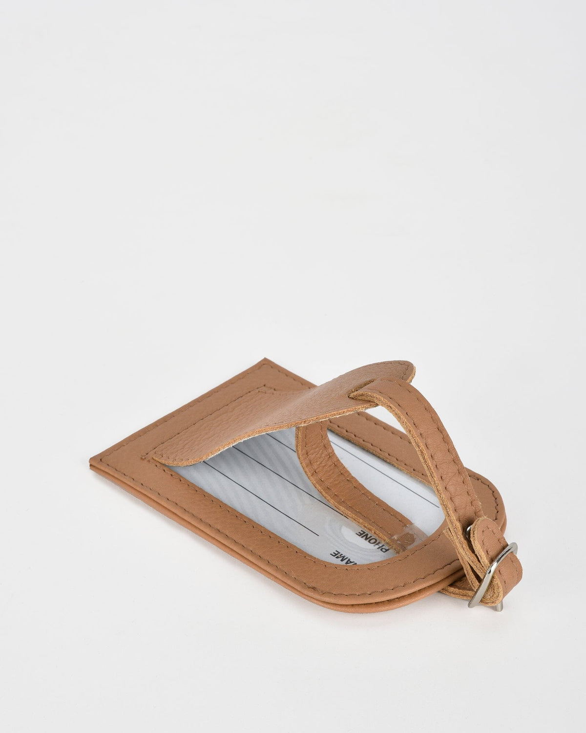 Miabella Leather Luggage Tag - Camel