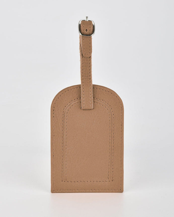 Miabella Leather Luggage Tag - Camel