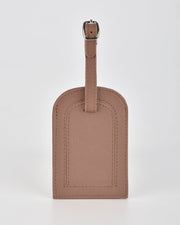 Miabella Leather Luggage Tag - Taupe