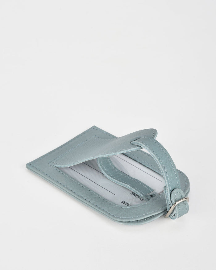 Miabella Leather Luggage Tag - Ocean