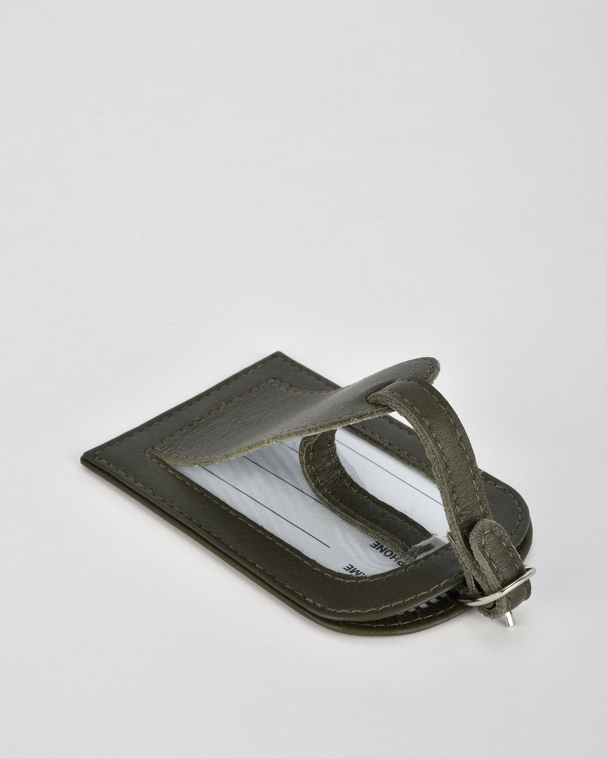 Miabella Leather Luggage Tag - Olive