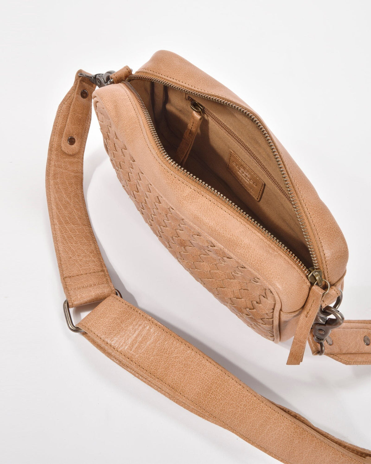 Millner Woven Leather Camera Bag - Camel