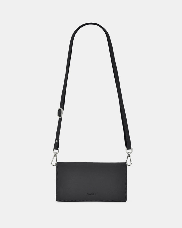 Mimi Leather Smart-Phone RFID Wallet Crossbody - Black