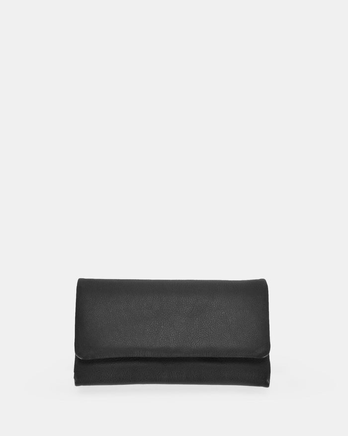 Nina RFID Leather Ladies Wallet - Black