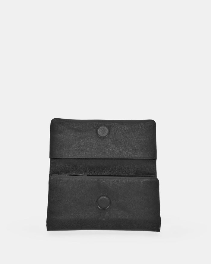 Nina RFID Leather Ladies Wallet - Black
