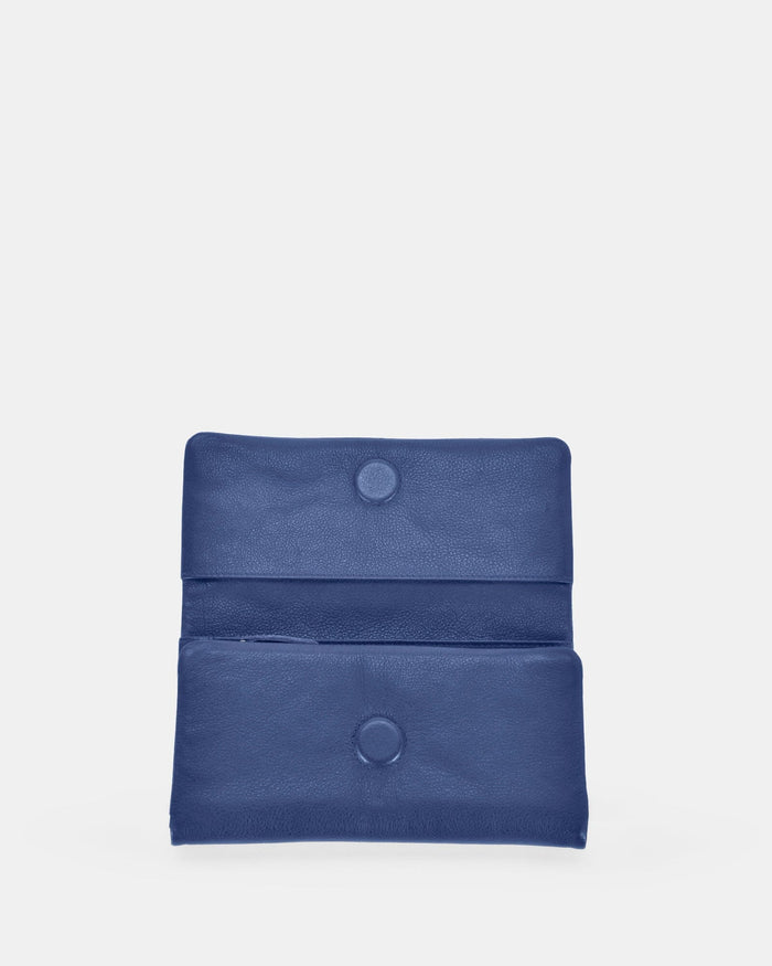 Nina RFID Leather Ladies Wallet - Indigo
