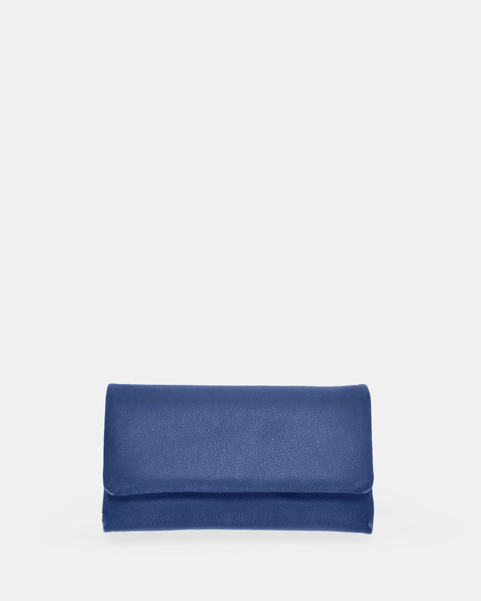 Nina RFID Leather Ladies Wallet - Indigo