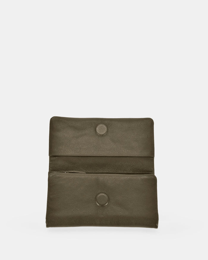 Nina RFID Leather Ladies Wallet - Olive