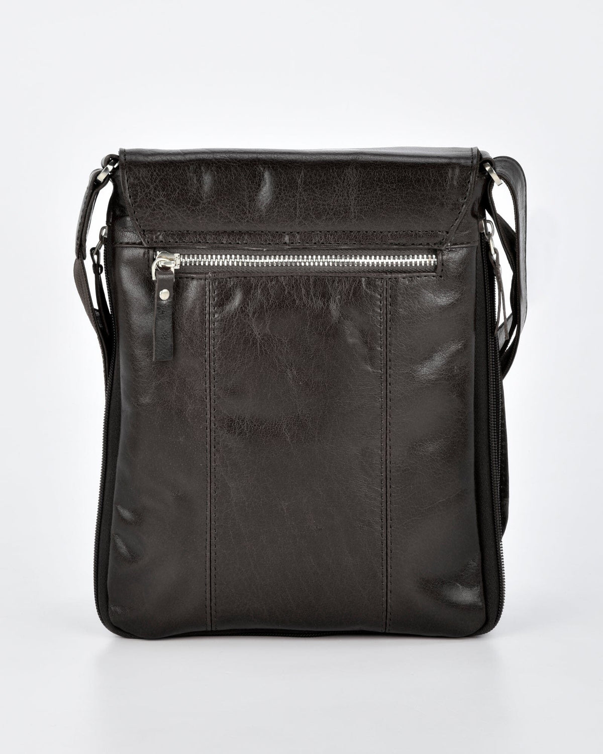 Notting JR. RFID Leather Expandable Satchel - Black