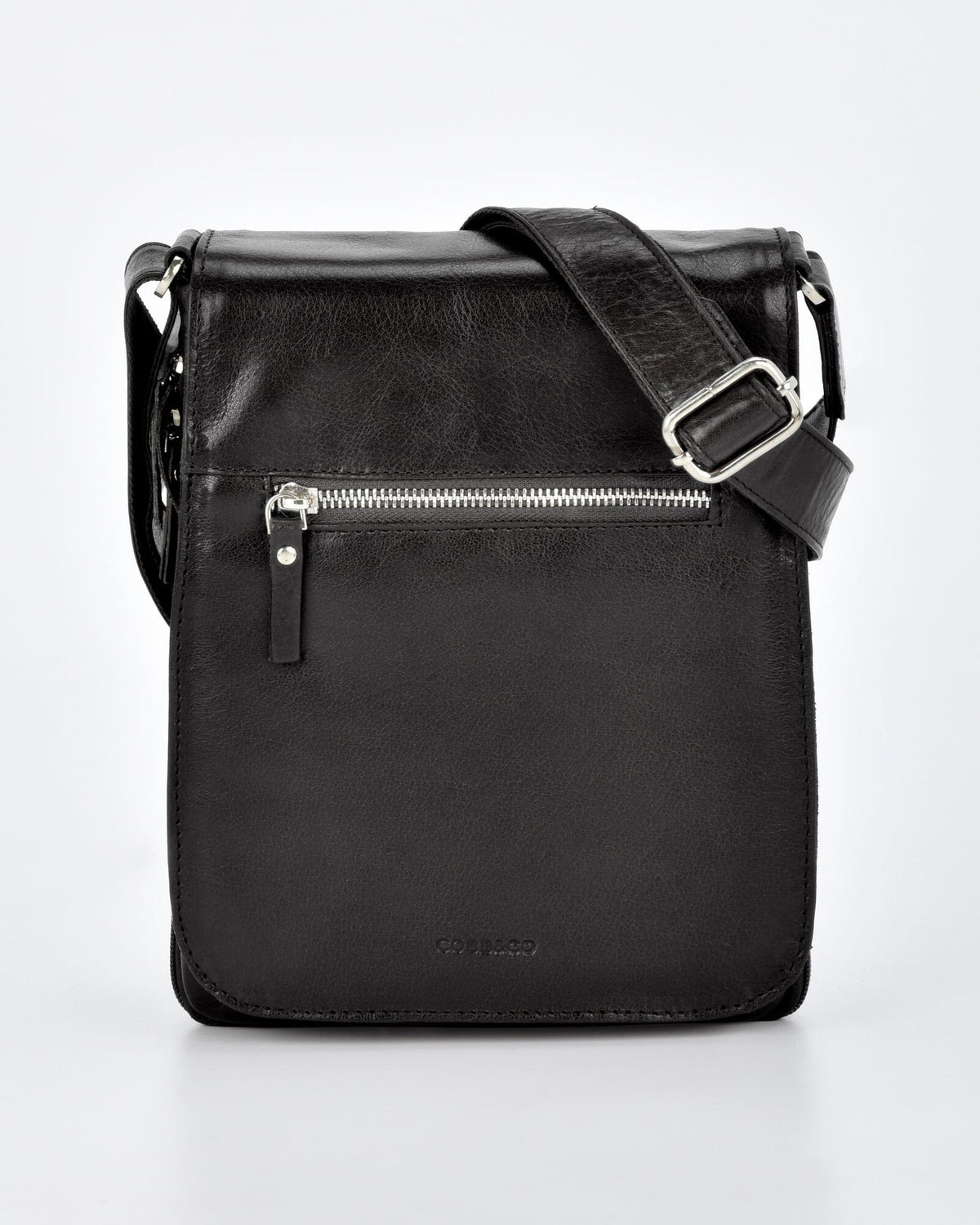 Notting JR. RFID Leather Expandable Satchel - Black