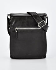 Notting JR. RFID Leather Expandable Satchel - Black