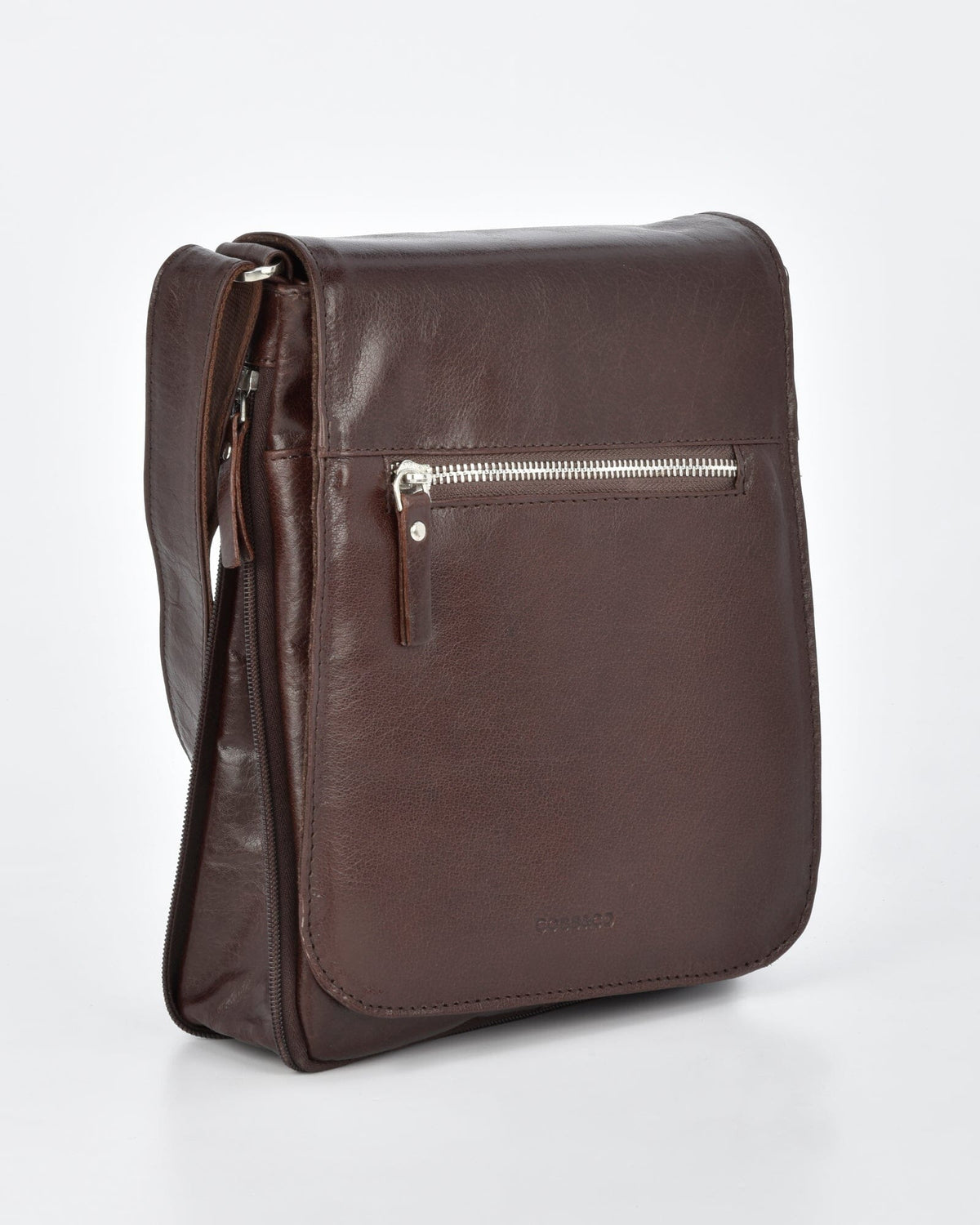 Notting JR. RFID Leather Expandable Satchel - Chocolate