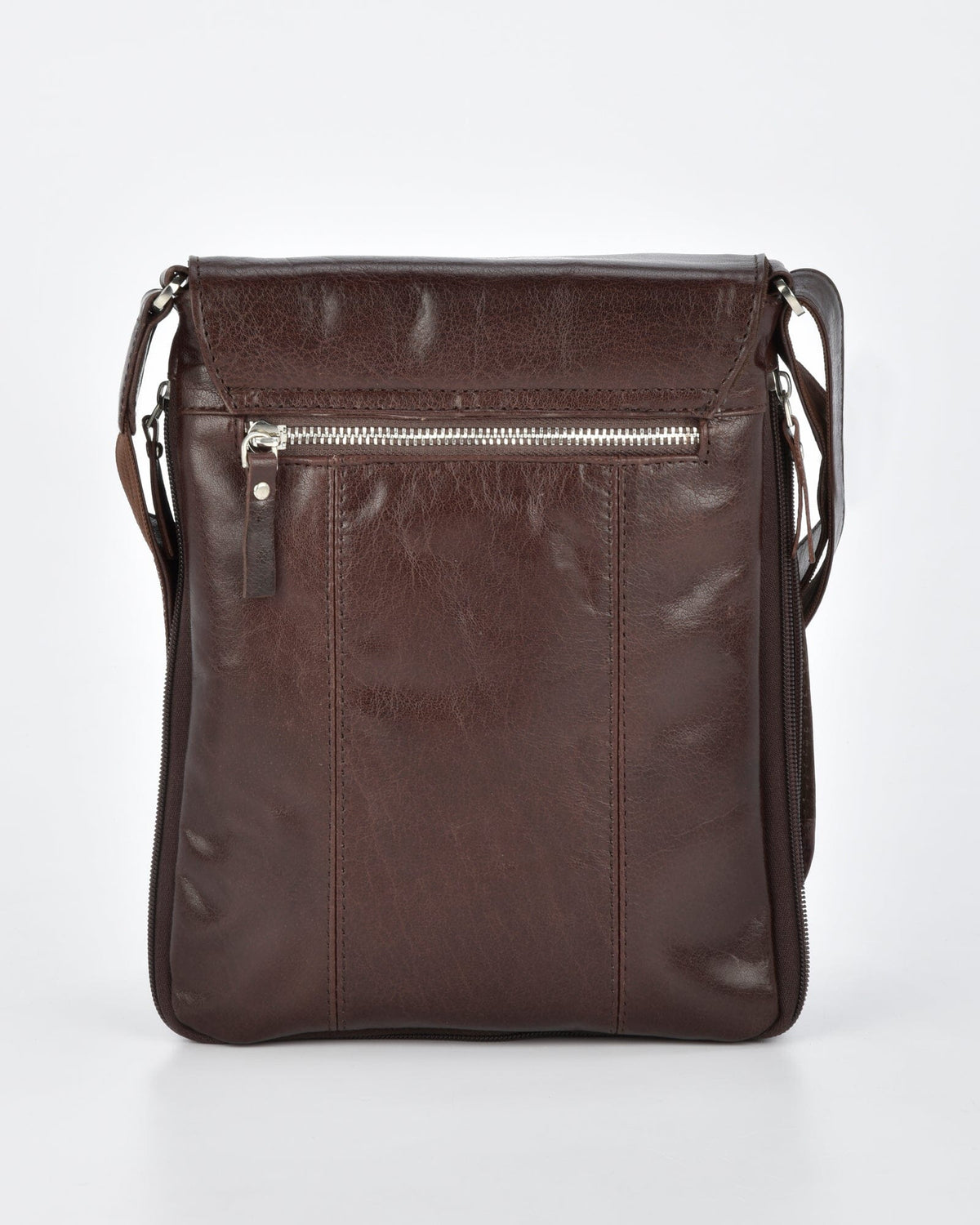 Notting JR. RFID Leather Expandable Satchel - Chocolate