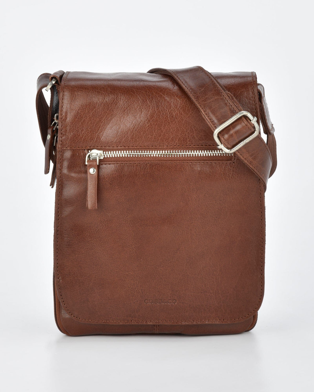Notting JR. RFID Leather Expandable Satchel - Cognac
