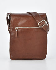 Notting JR. RFID Leather Expandable Satchel - Cognac