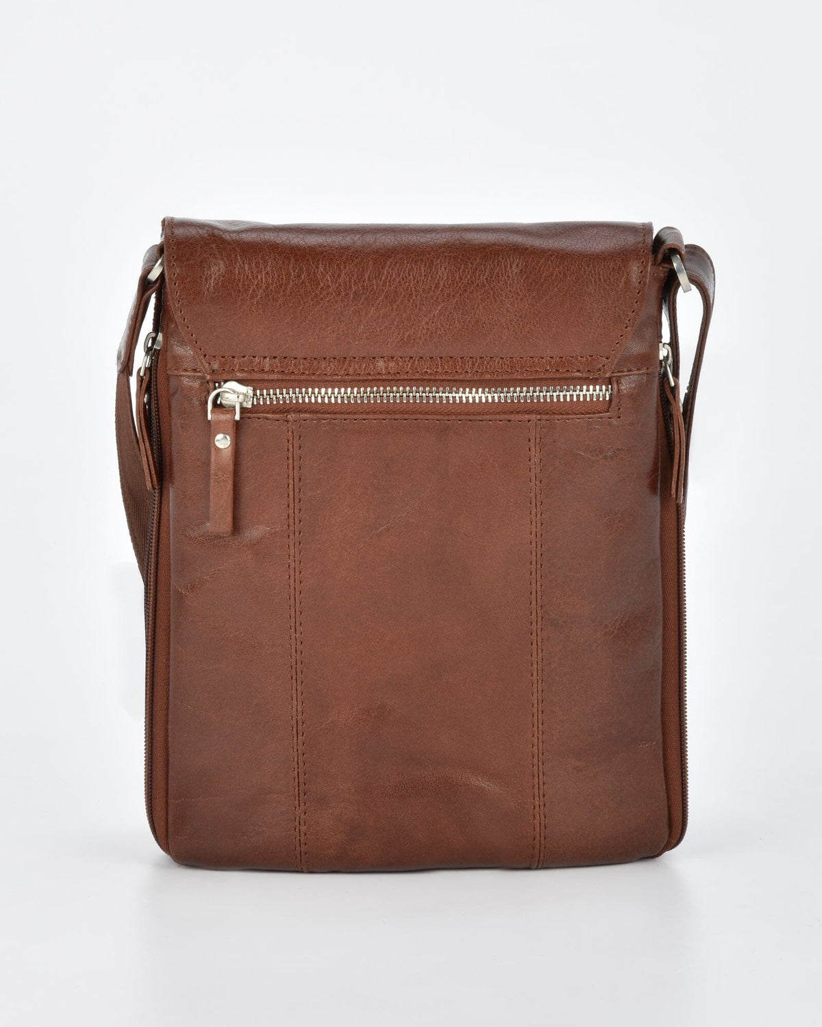 Notting JR. RFID Leather Expandable Satchel - Cognac