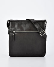 Notting RFID Leather Expandable Satchel (Large) - Black