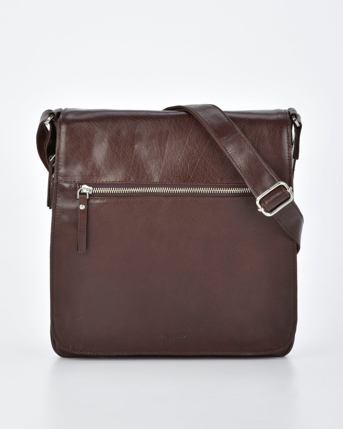 Notting RFID Leather Expandable Satchel (Large) - Chocolate