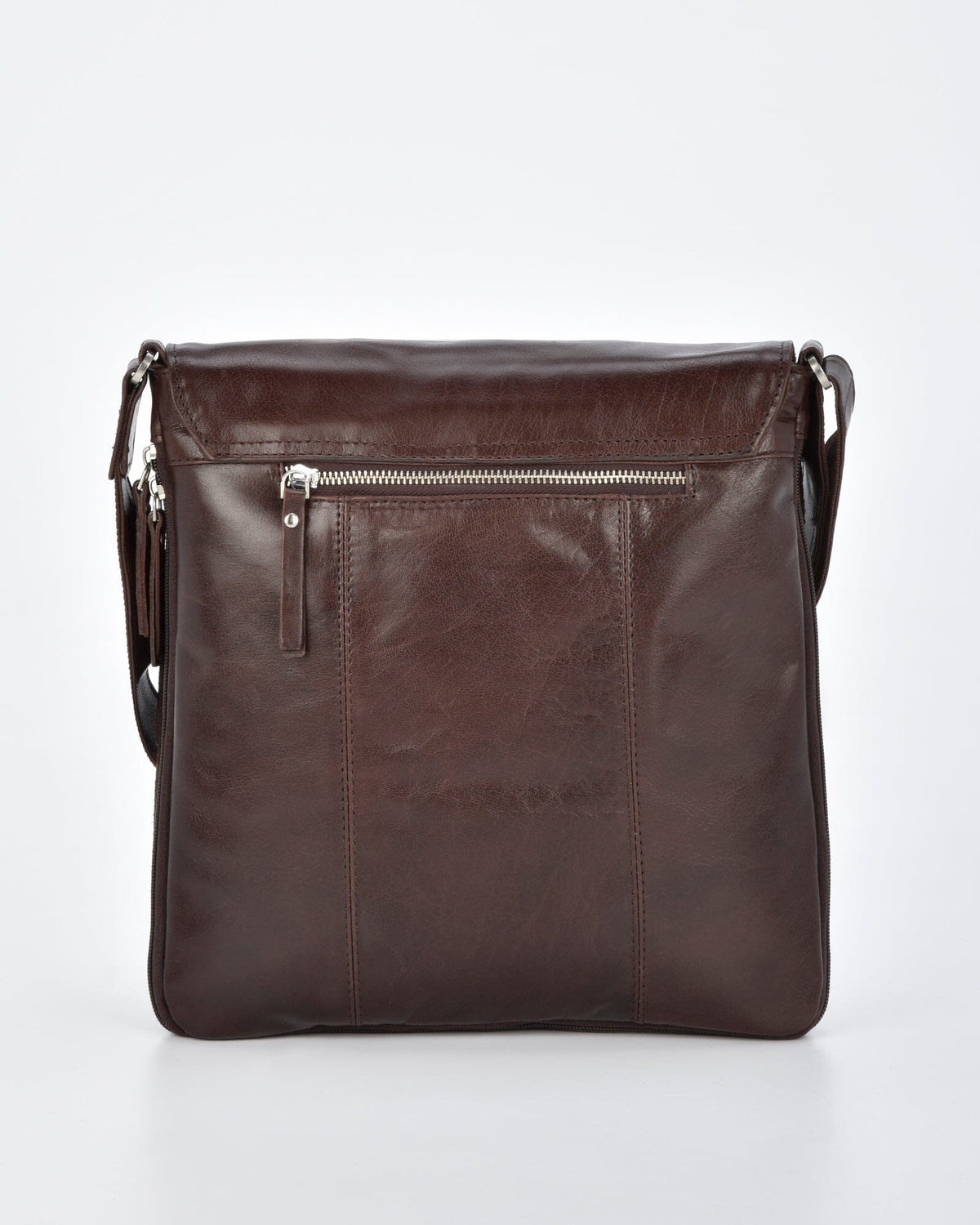 Notting RFID Leather Expandable Satchel (Large) - Chocolate