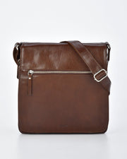 Notting RFID Leather Expandable Satchel (Large) - Cognac