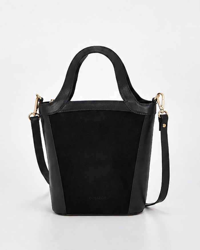 Parkwood Suede & Leather Crossbody Bag - Black