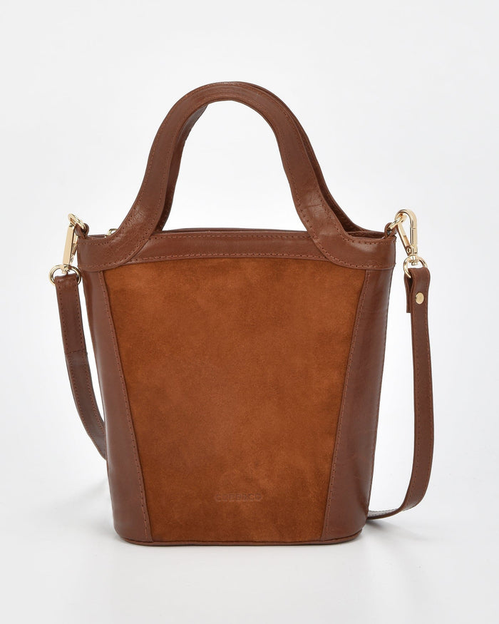 Parkwood Suede & Leather Crossbody Bag - Tan