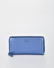 Portia Metallic Ladies Wallet - Blue