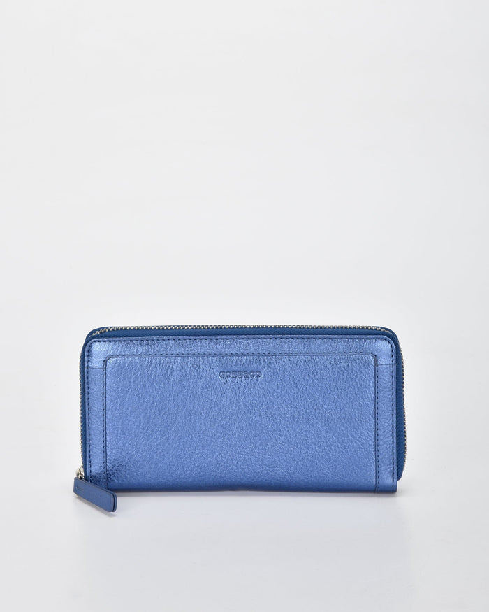 Portia Metallic Ladies Wallet - Blue