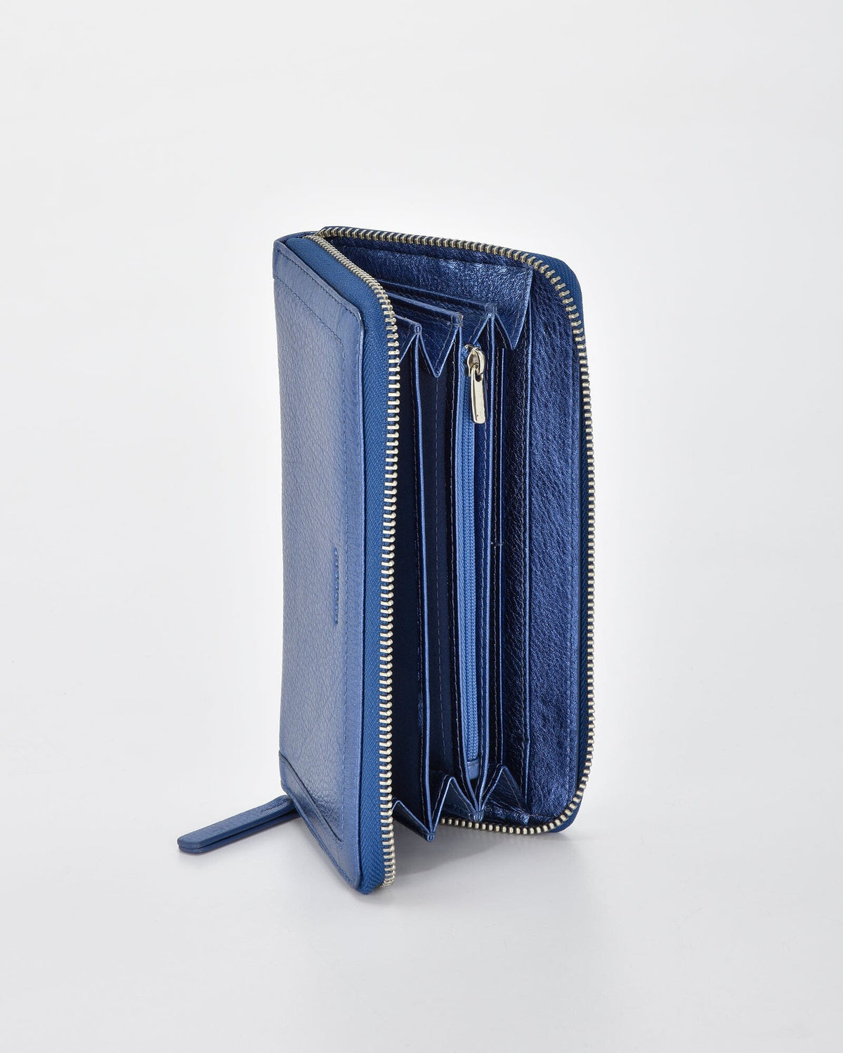Portia Metallic Ladies Wallet - Blue