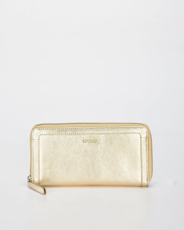 Portia Metallic Ladies Wallet - Gold