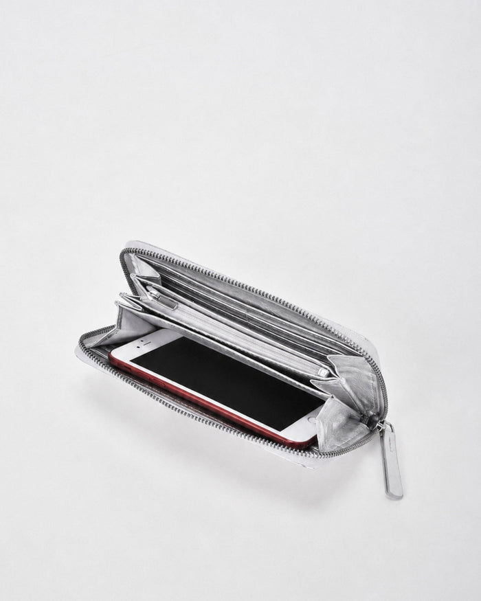 Portia Metallic Ladies Wallet - Silver