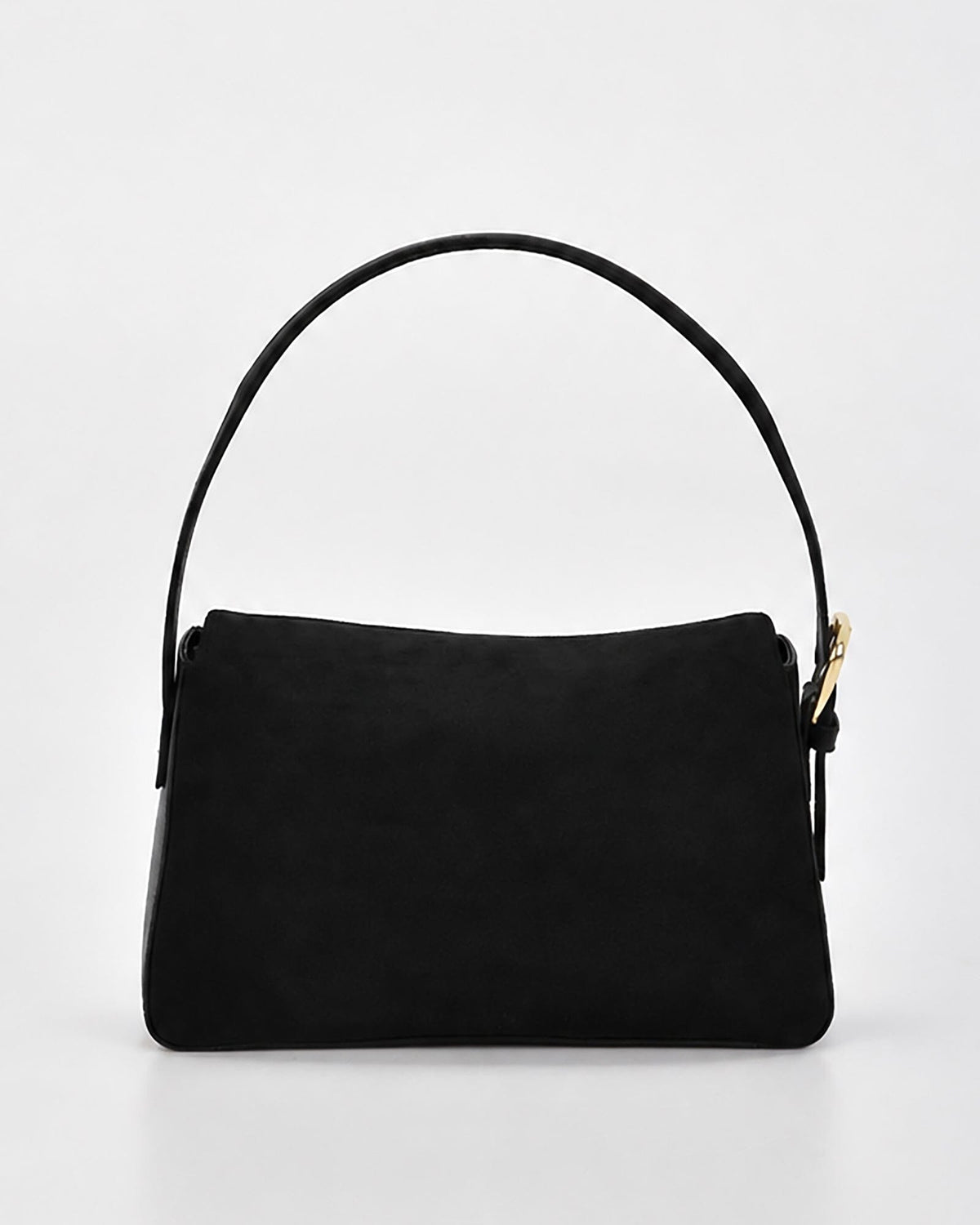 Portsea Suede & Leather Shoulder Bag - Black