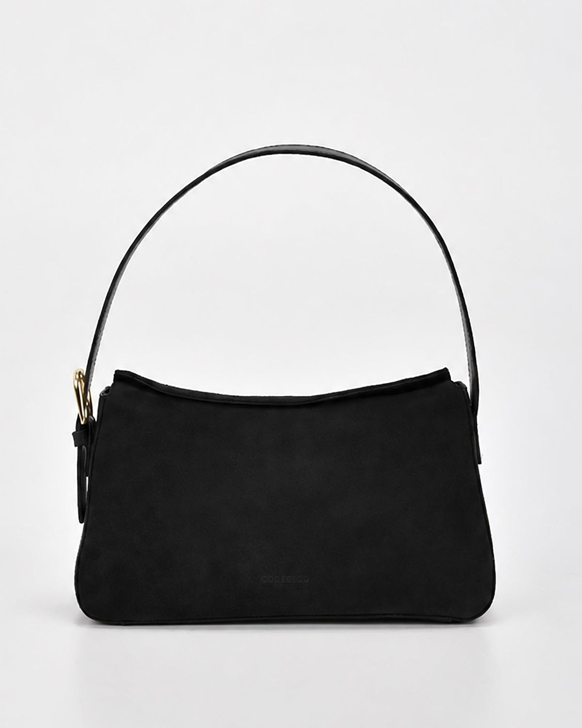 Portsea Suede & Leather Shoulder Bag - Black