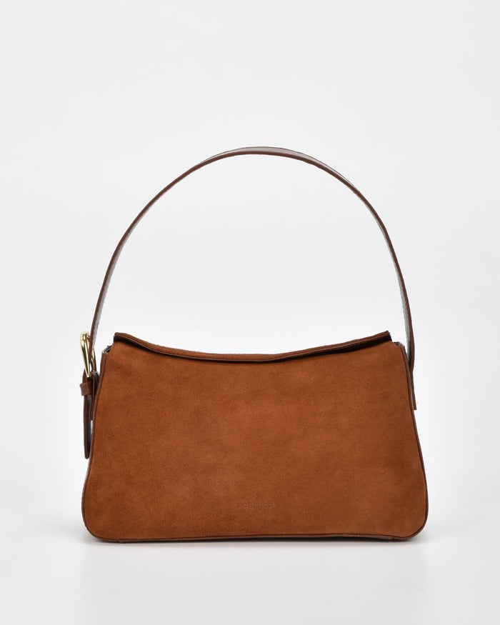 Portsea Suede & Leather Shoulder Bag - Tan