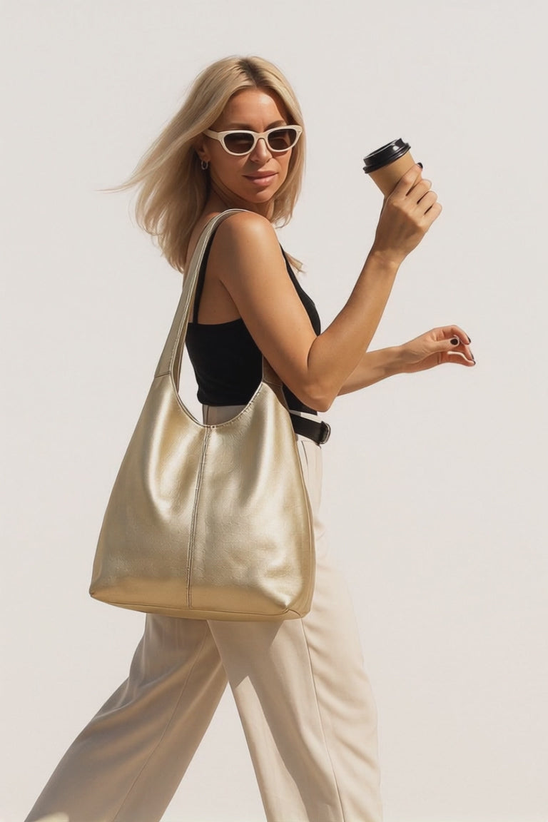 Lynx Metallic Hobo With Pouch