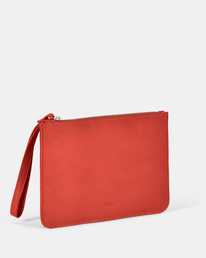 Queens Leather Pouch - Coral