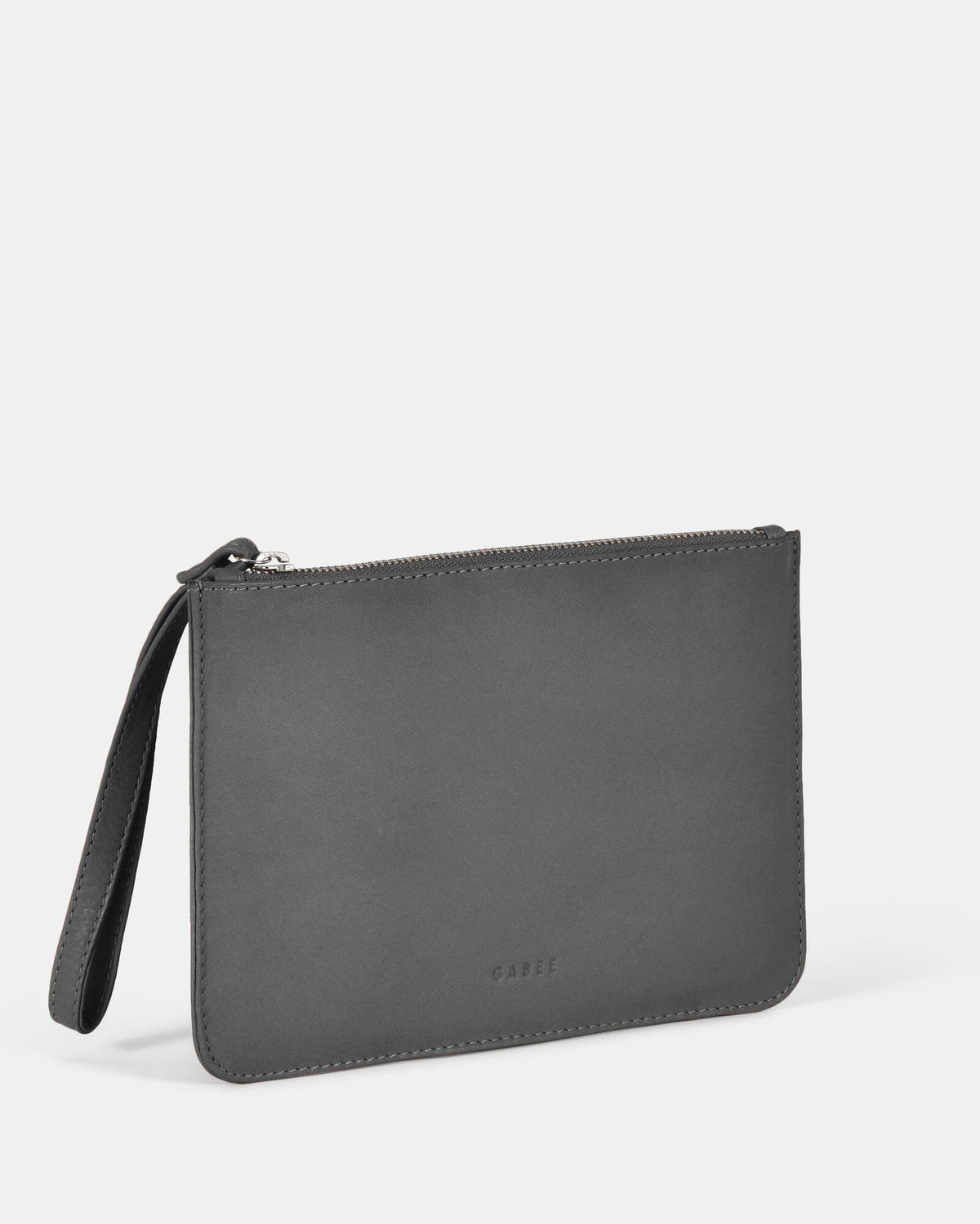 Queens Leather Pouch - Grey