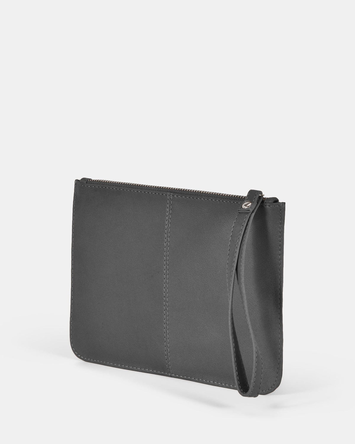 Queens Leather Pouch - Grey