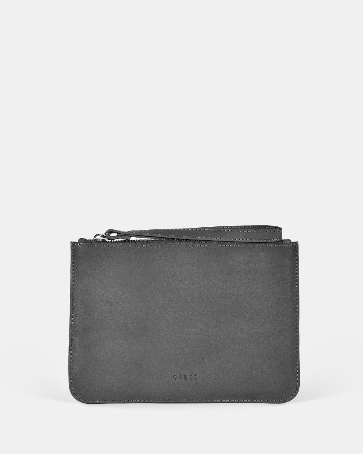 Queens Leather Pouch - Grey
