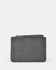 Queens Leather Pouch - Grey