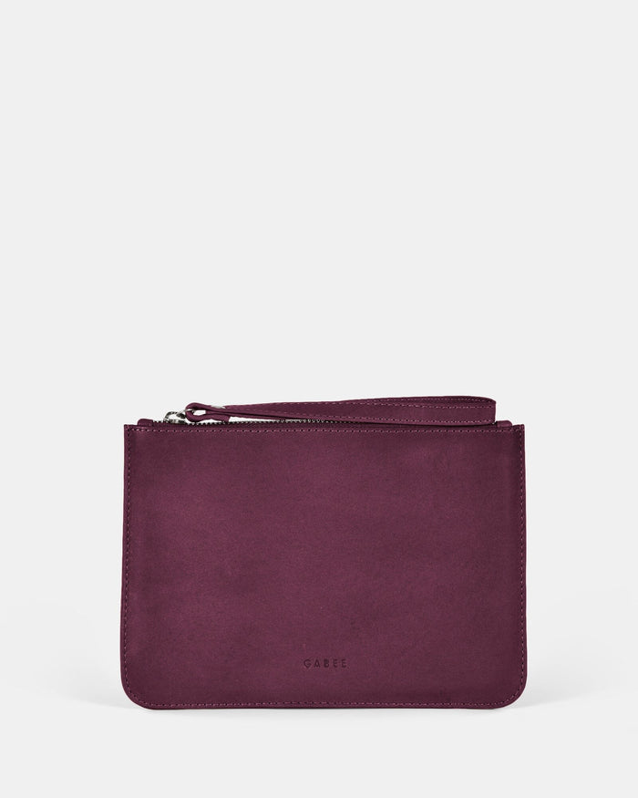 Queens Leather Pouch - Mulberry
